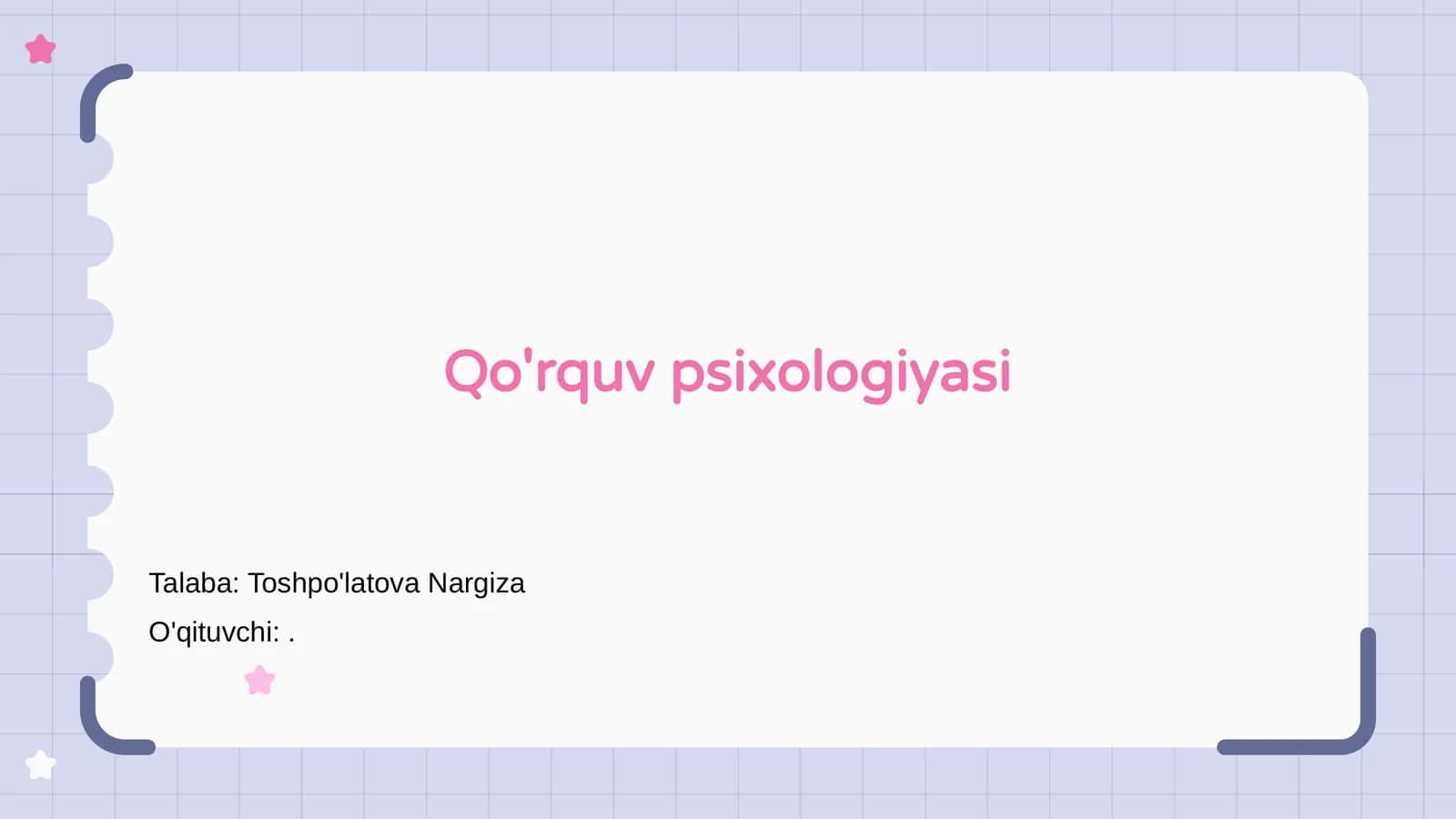 Qo'rquv psixologiyasi