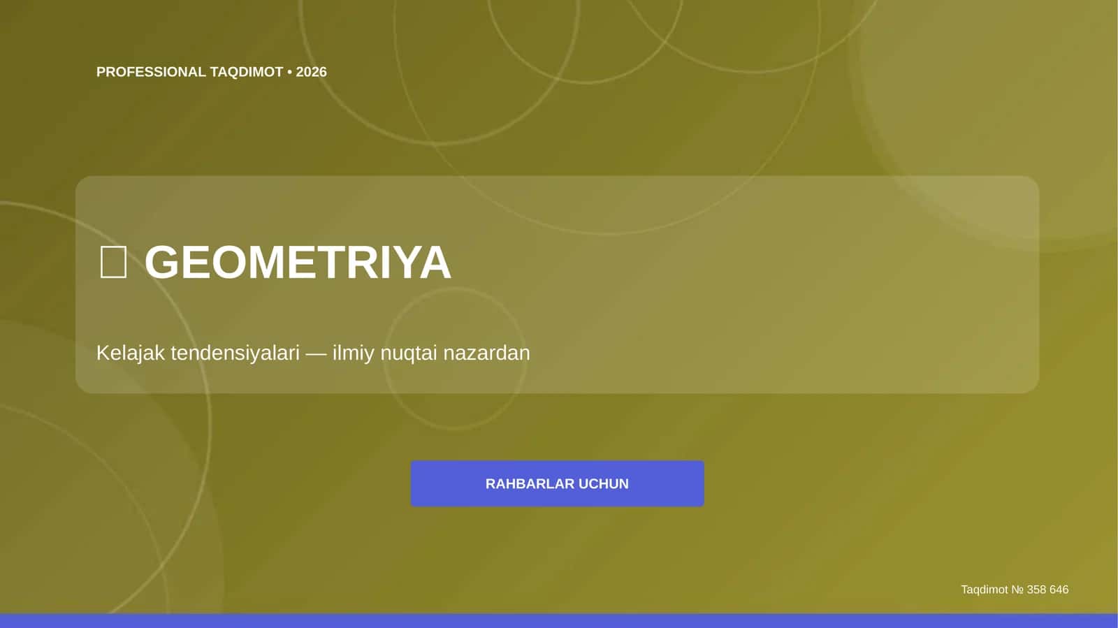 Geometriya: kelajak tendensiyalari (ilmiy nuqtai nazardan) [rahbarlar uchun]