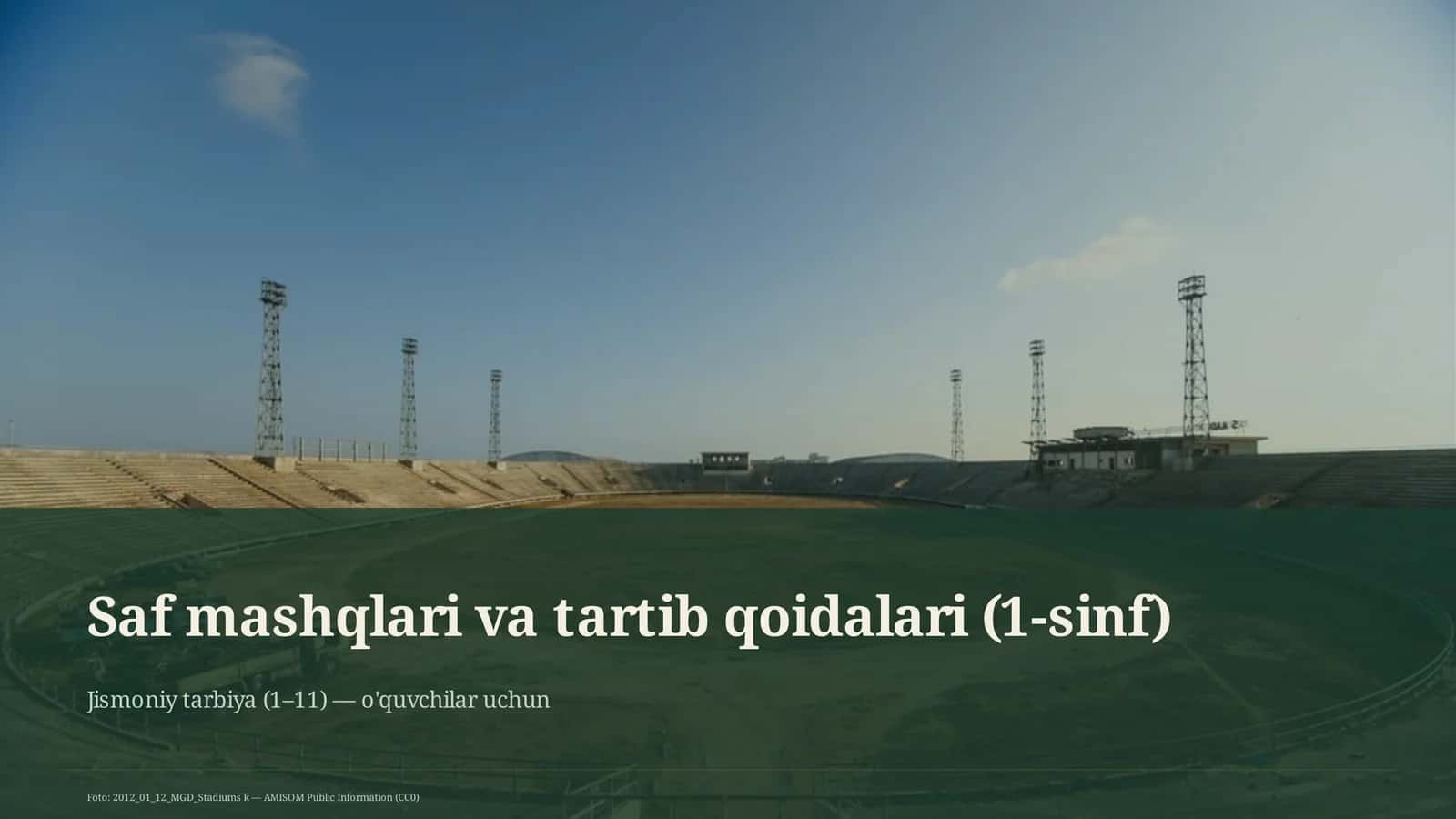 Saf mashqlari va tartib qoidalari (1-sinf)