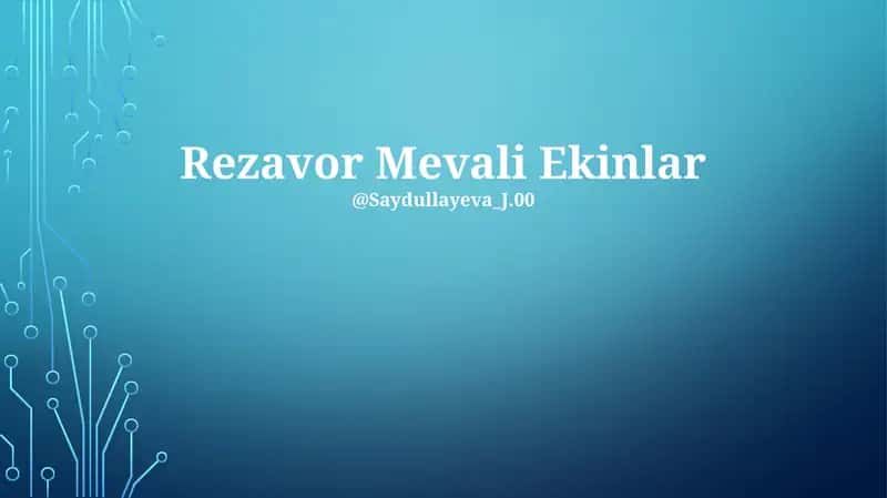 Rezavor Mevali Ekinlar