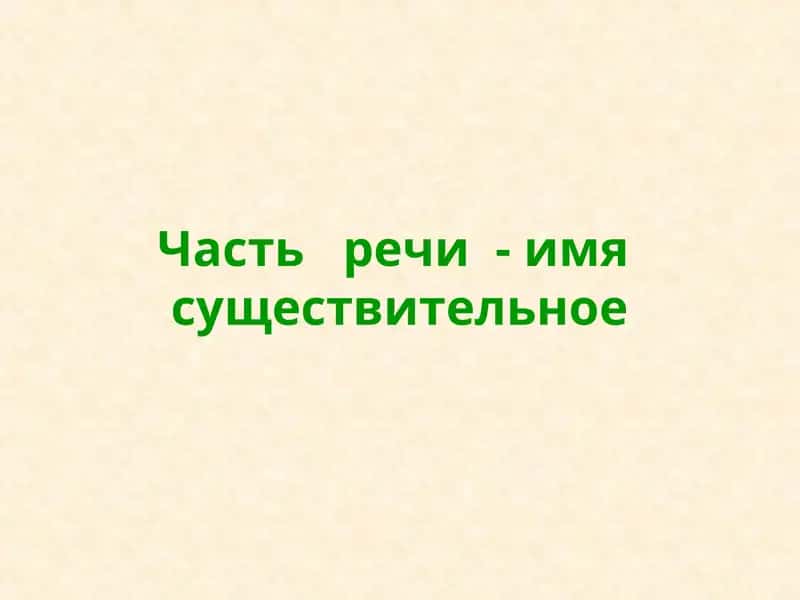Часть речи - имя существительное