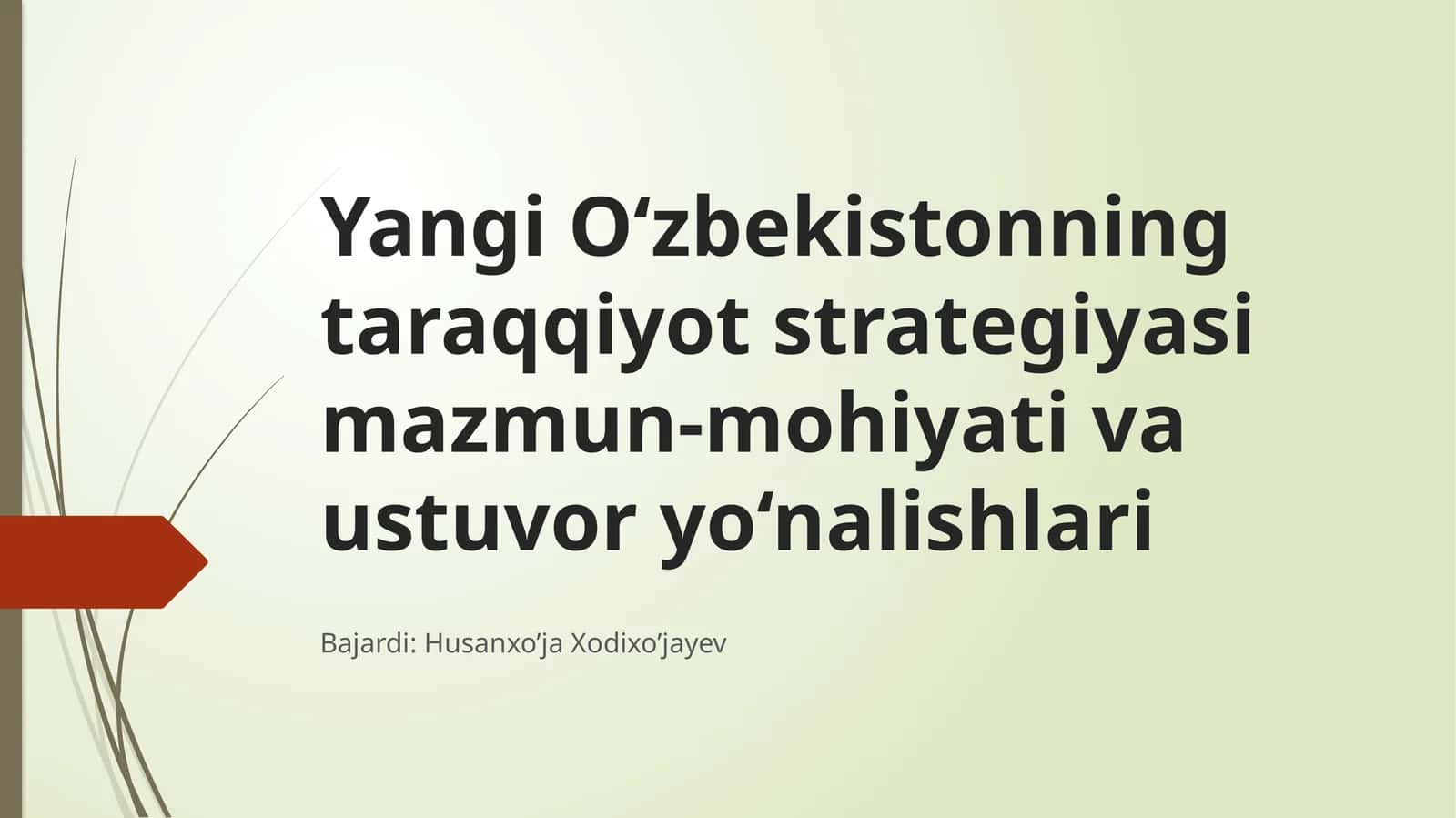 Yangi O‘zbekistonning taraqqiyot strategiyasi mazmun-mohiyati va ustuvor yo‘nalishlari