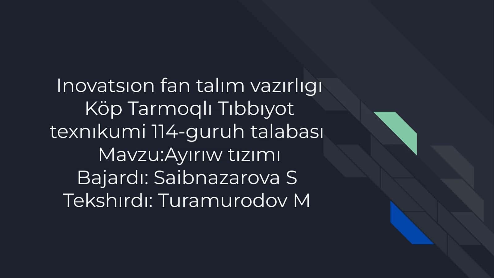 Ayirıw tızımı