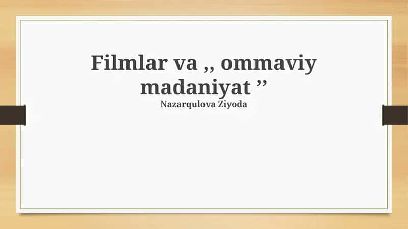Mustaqil kino va ommaviy madaniyat