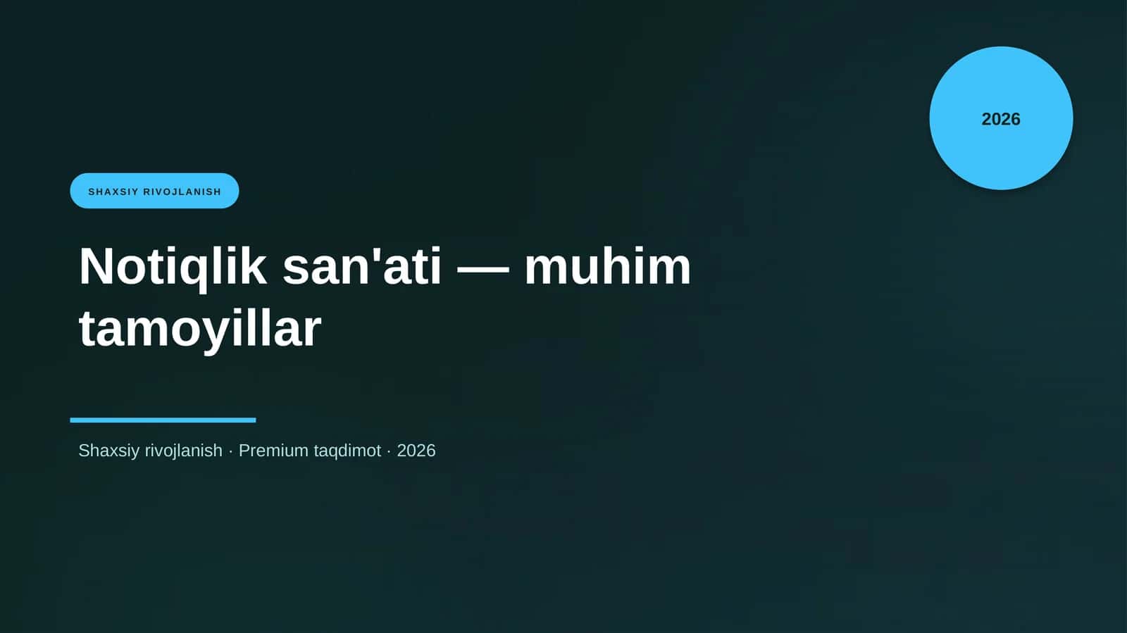 Notiqlik san'ati — muhim tamoyillar