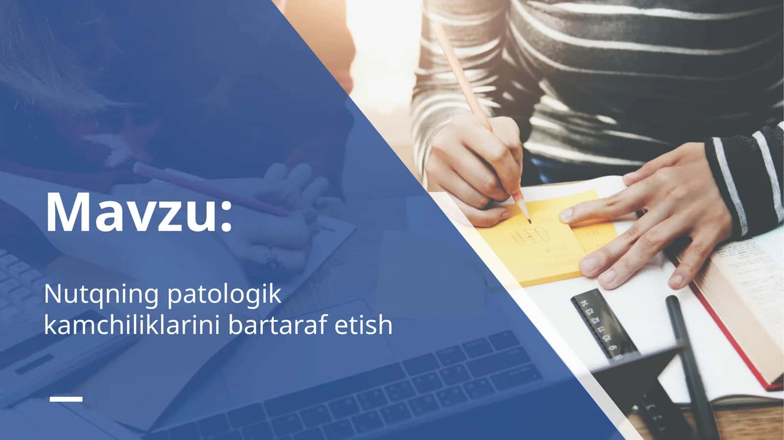 Nutqning patologik kamchiliklarini bartaraf etish