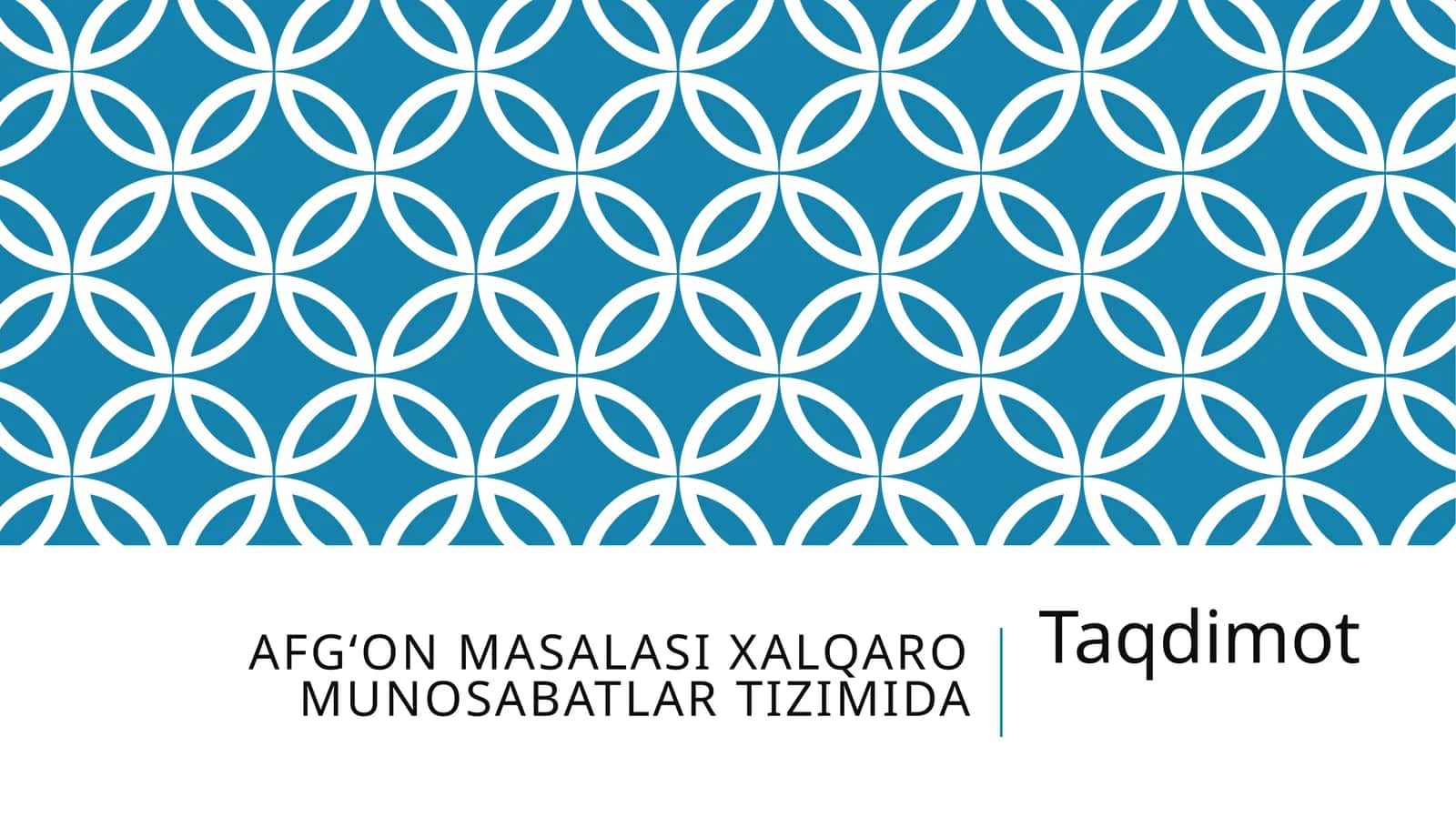 Afg‘on masalasi xalqaro munosabatlar tizimida
