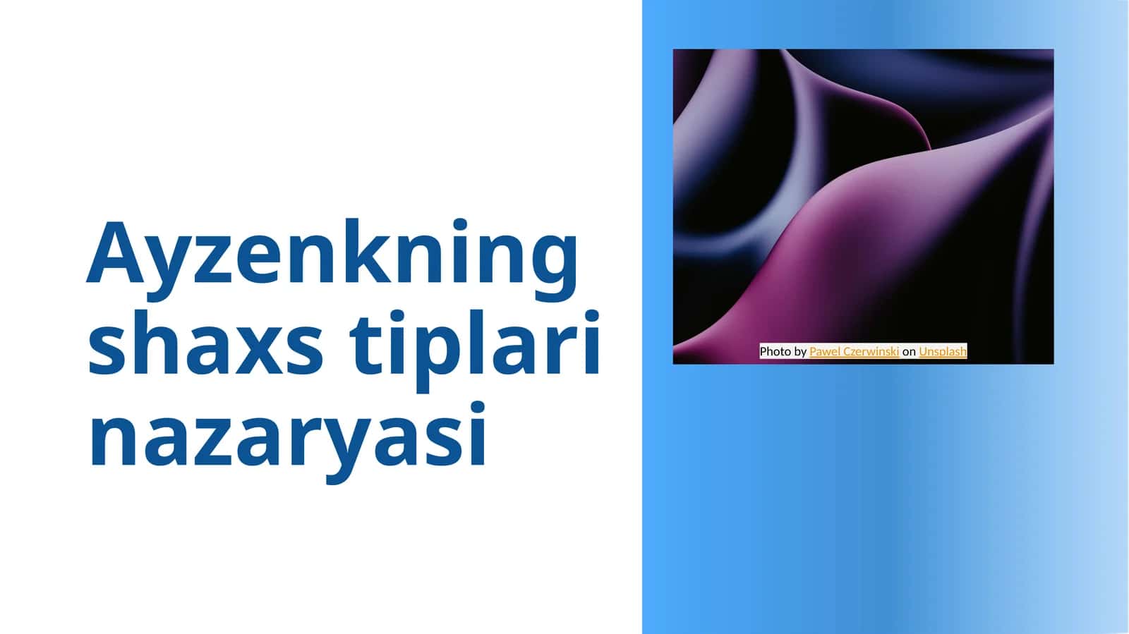 Ayzenkning shaxs tiplari nazaryasi