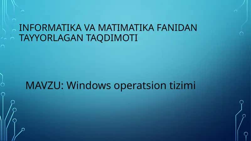 Windows operatsion tizimi