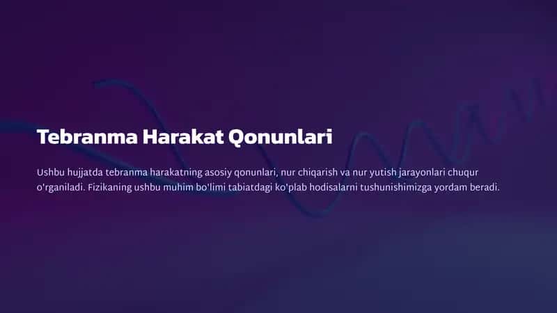 Tebranma Harakat Qonunlari