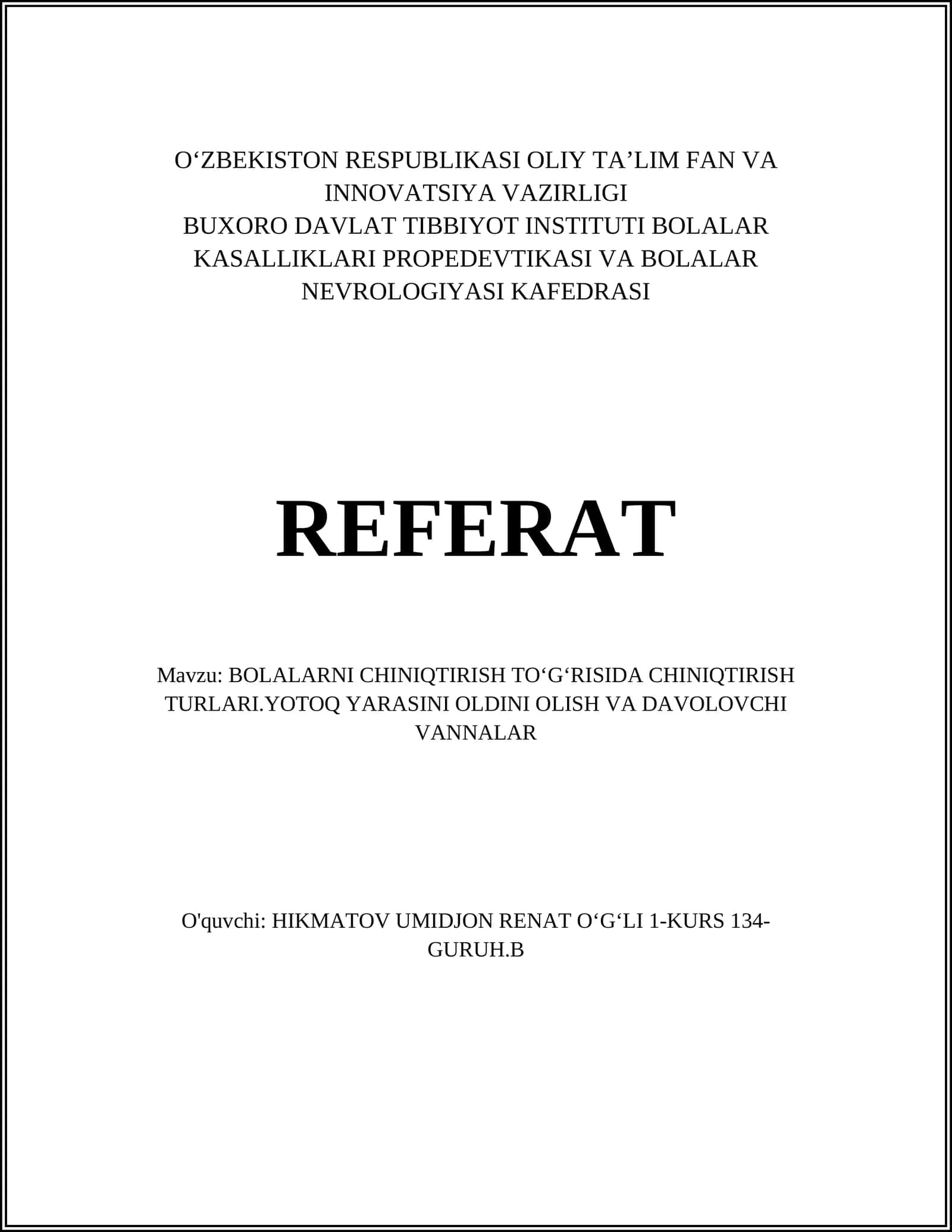 CHINIQTIRISH TURLARI