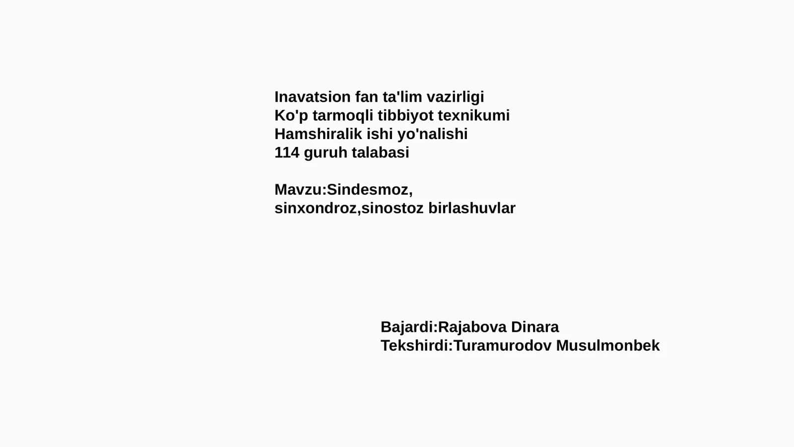 Ko'p tarmoqli tibbiyot texnikumi