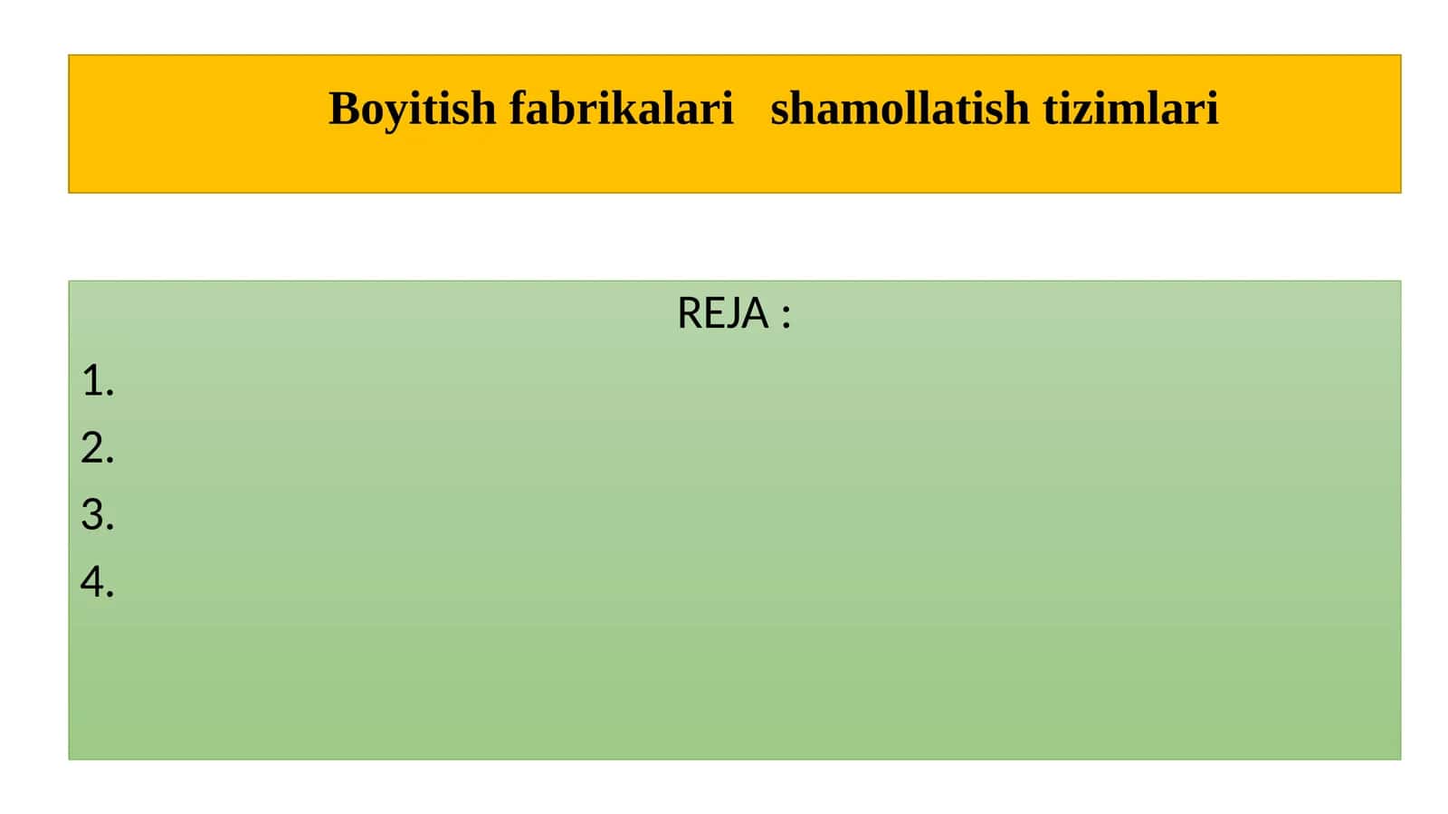 Boyitish fabrikalari shamo llatishtizimlari