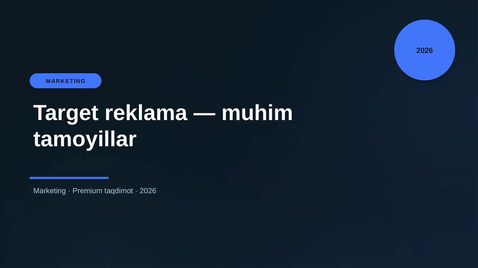 Target reklama — muhim tamoyillar