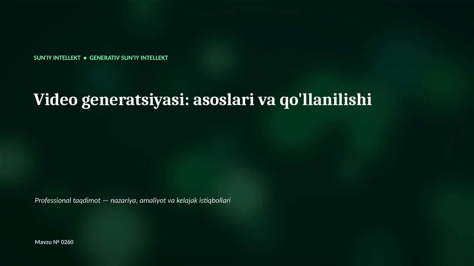 Generativ SUN'IY INTELLEKT