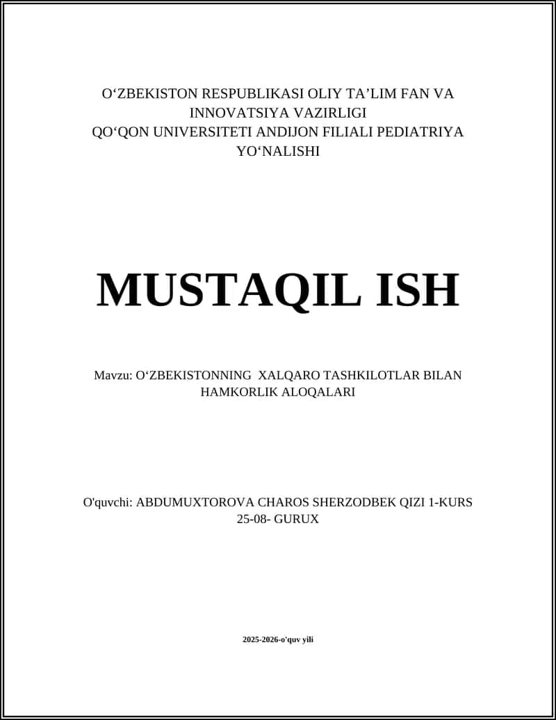 Oʻzbekiston va BMT strategik hamkorlik va rivojlanish siyosati