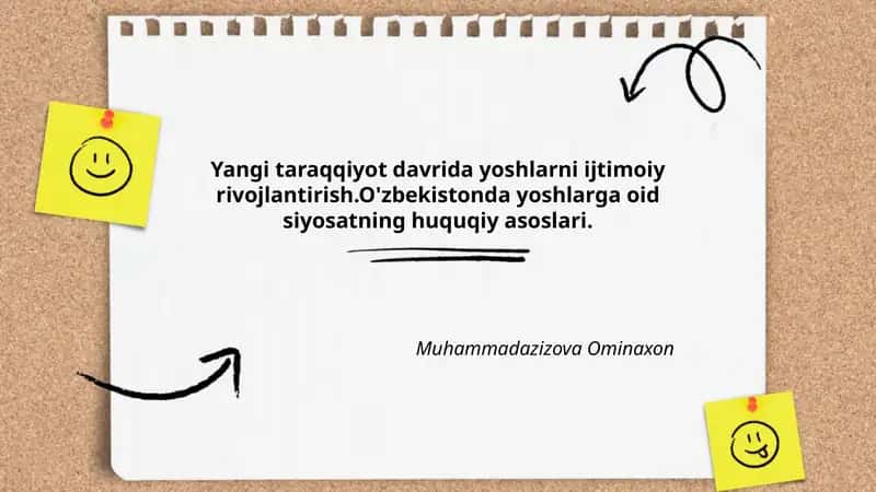 O'zbekistonda yoshlarga oid siyosatning huquqiy asoslari