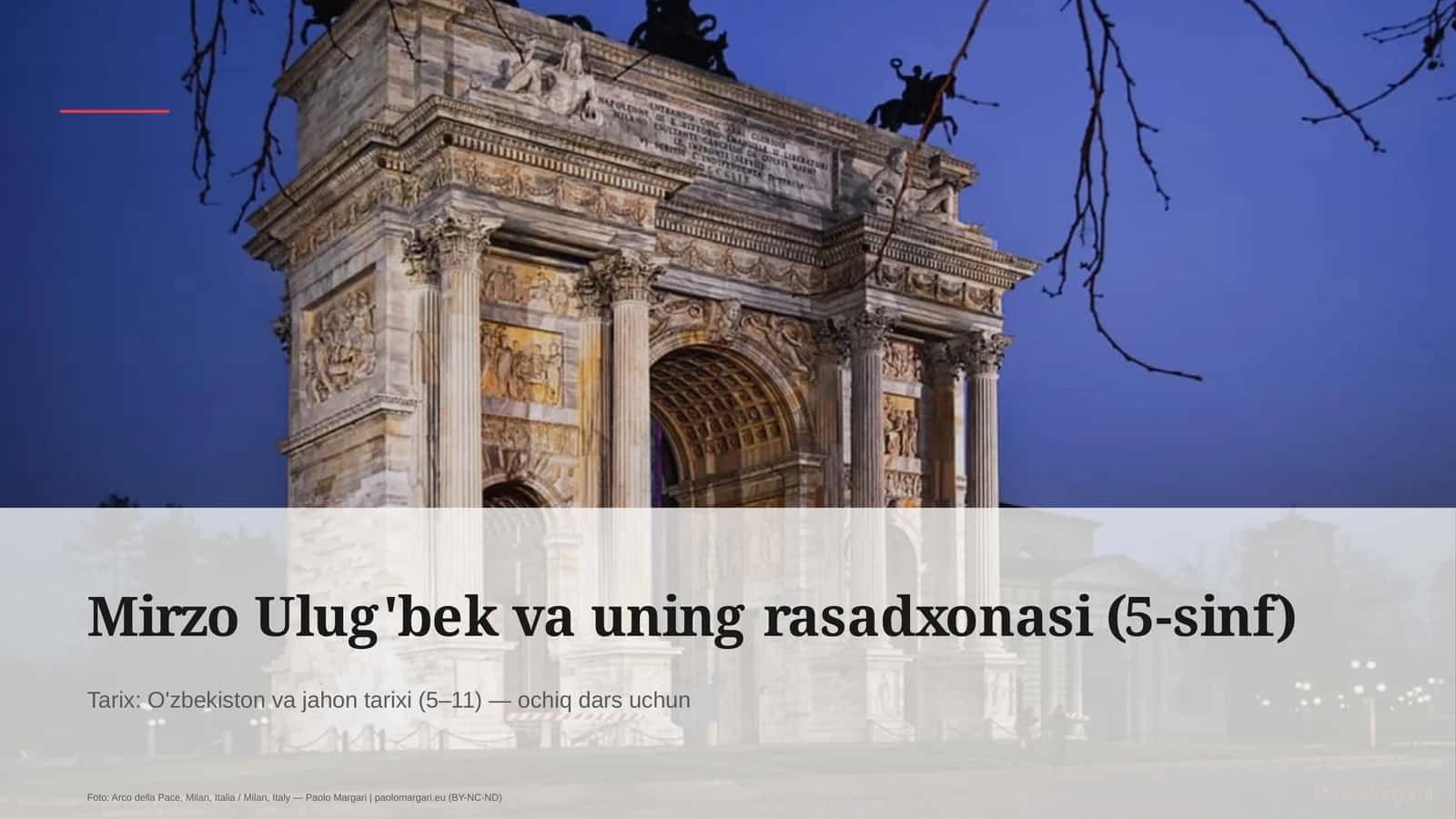 Mirzo Ulug'bek va uning rasadxonasi (5-sinf)