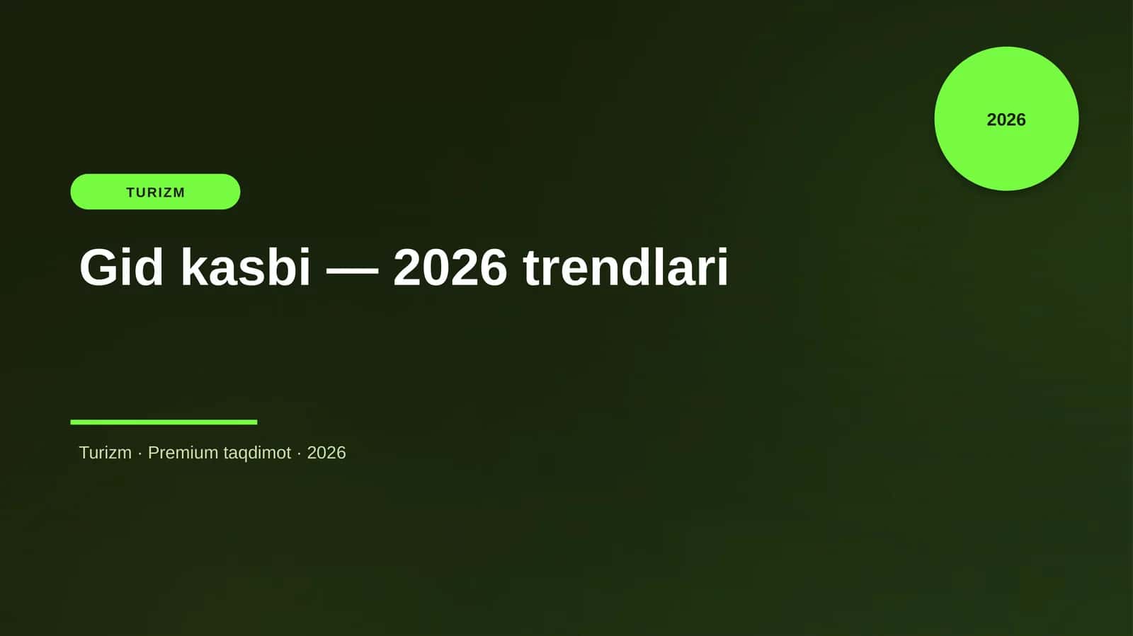 Gid kasbi — 2026 trendlari