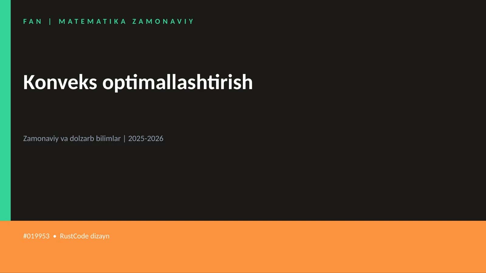 Konveks optimallashtirish