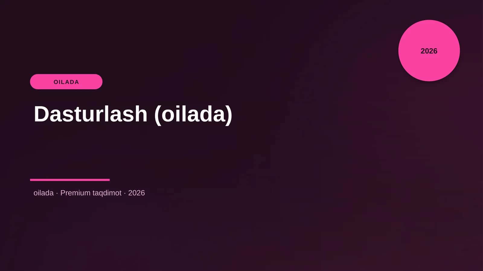 Dasturlash (oilada)