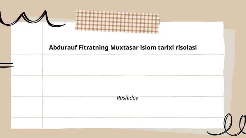 Muxtasar islom tarixi risolasi