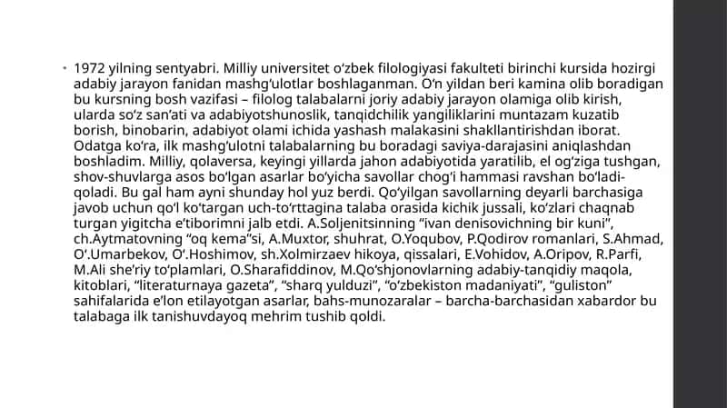 Behzod Yo‘ldoshevning ijodkorlar haqida fikrlari