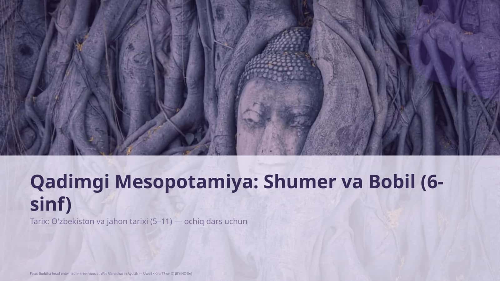 Qadimgi Mesopotamiya: Shumer va Bobil (6-sinf)