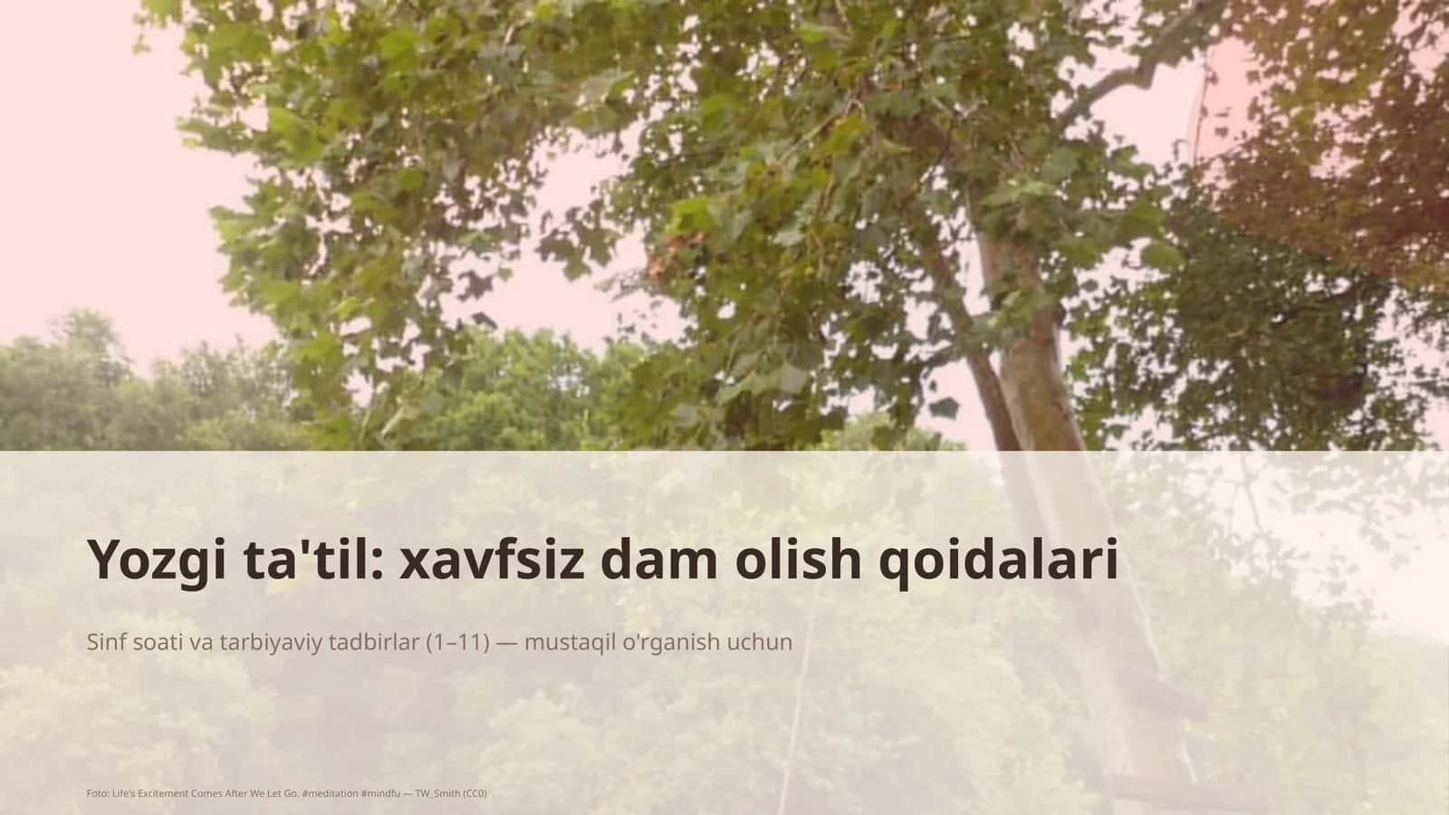 Sinf soati va tarbiyaviy tadbirlar (1–