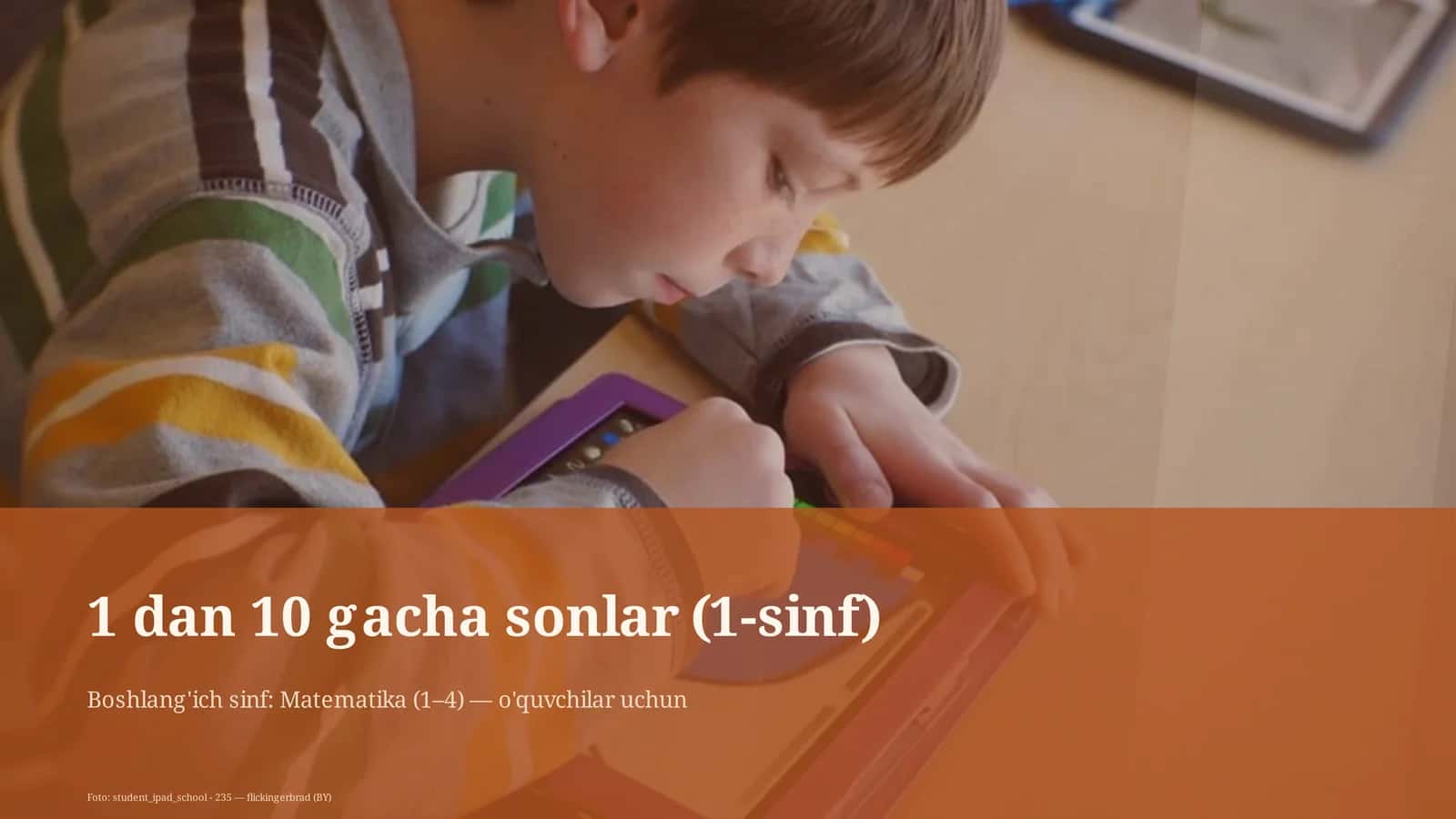 1 dan 10 gacha sonlar (1-sinf)