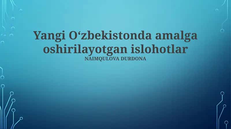 Iqtisodiyotni Isloh Qilish
