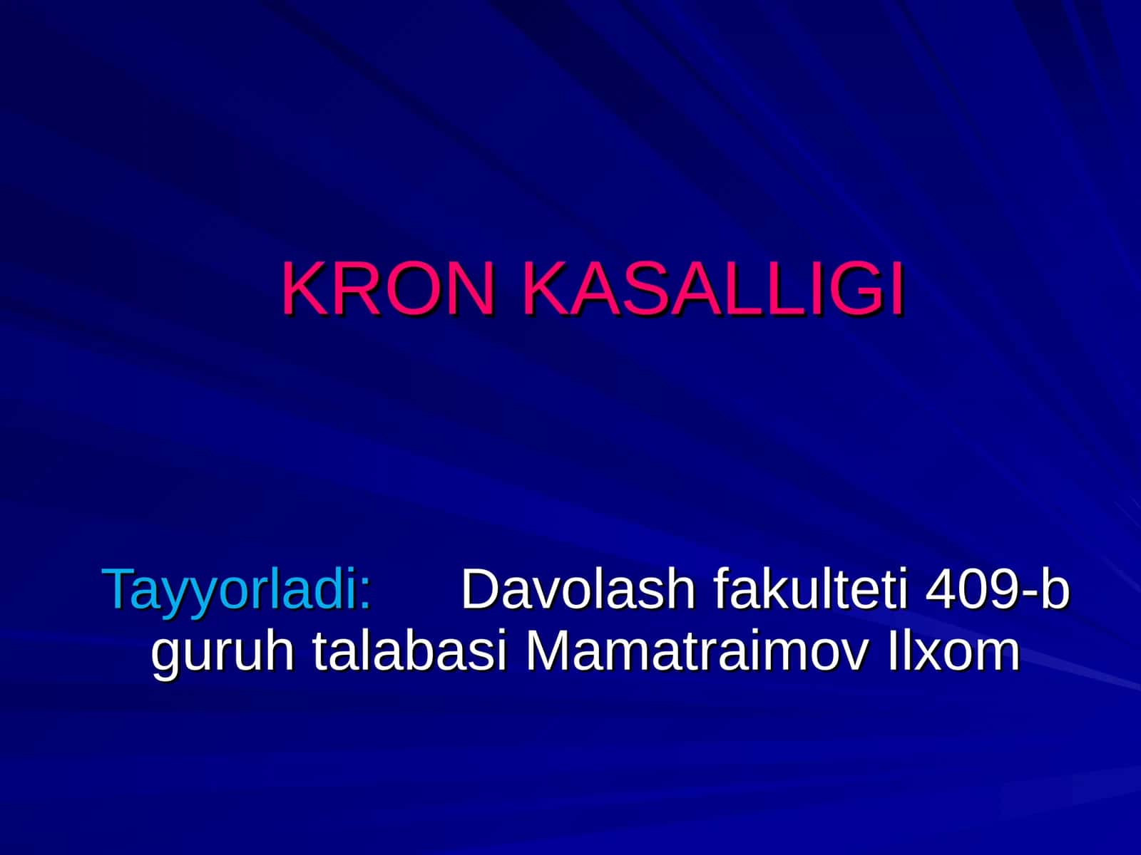 KRON KASALLIGI