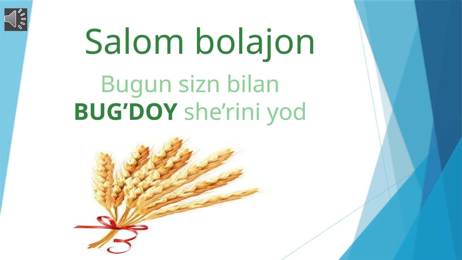 BUG’DOY she’ri Bolajonlar uchun taqdimot