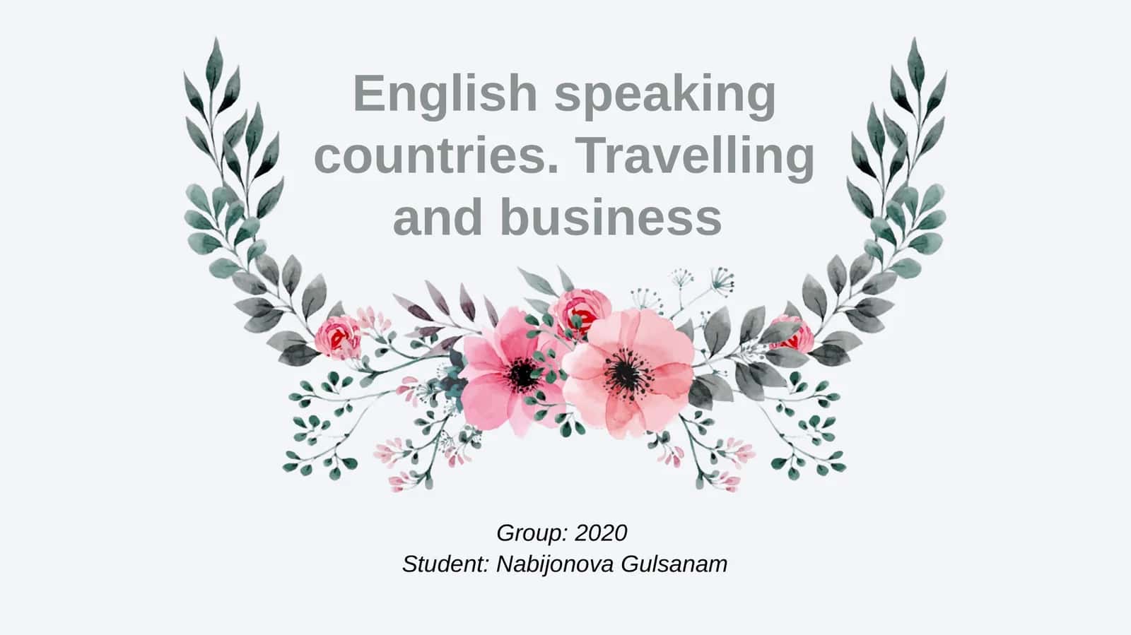 English speaking countries. Travelling and business