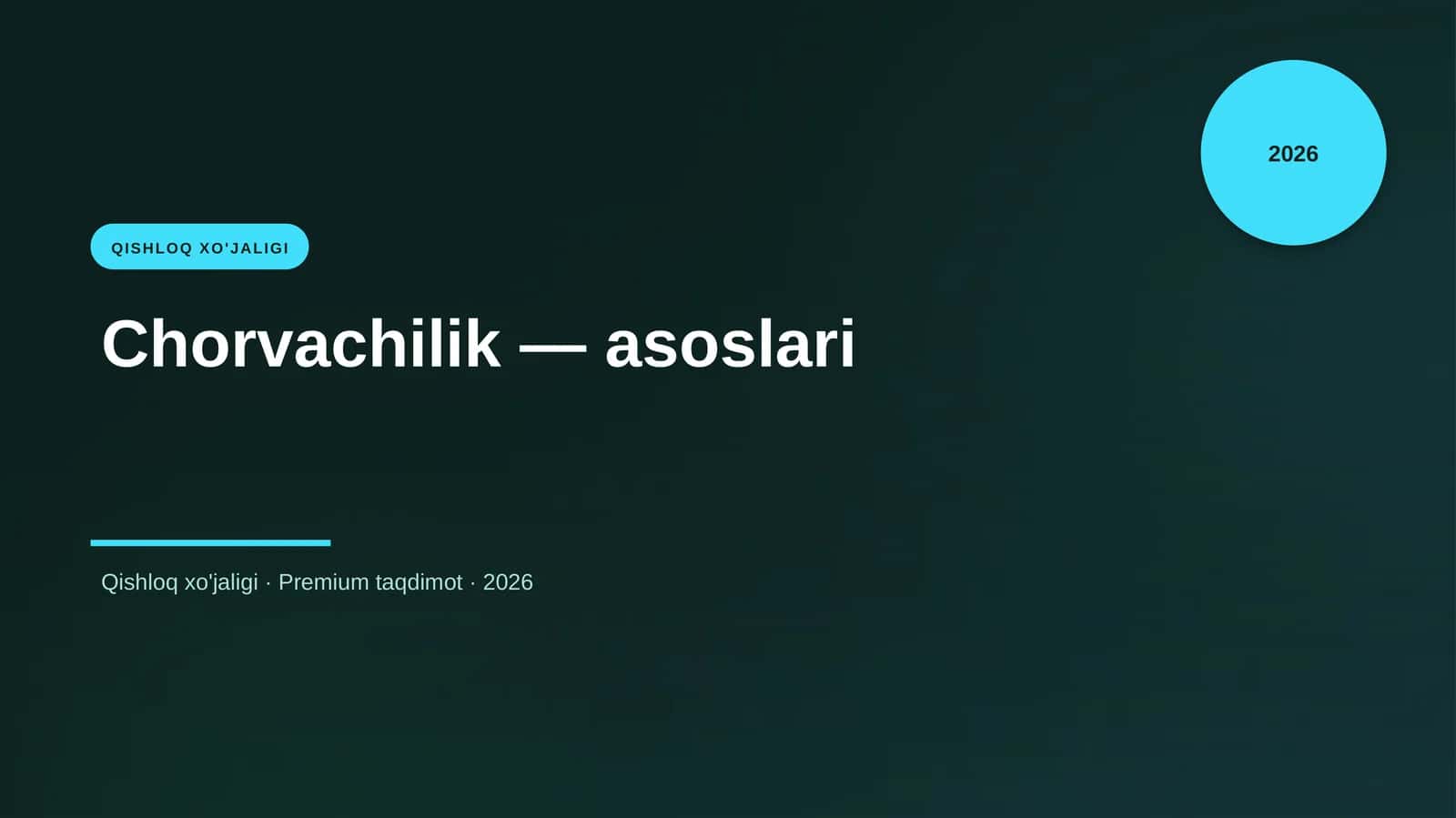 Chorvachilik — asoslari