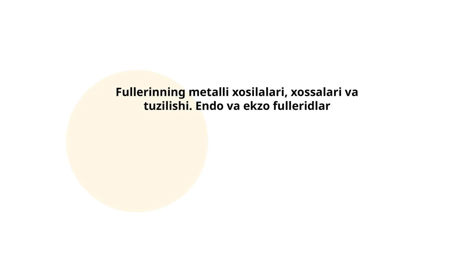 Fullerinning metalli xosilalari, xossalari va tuzilishi