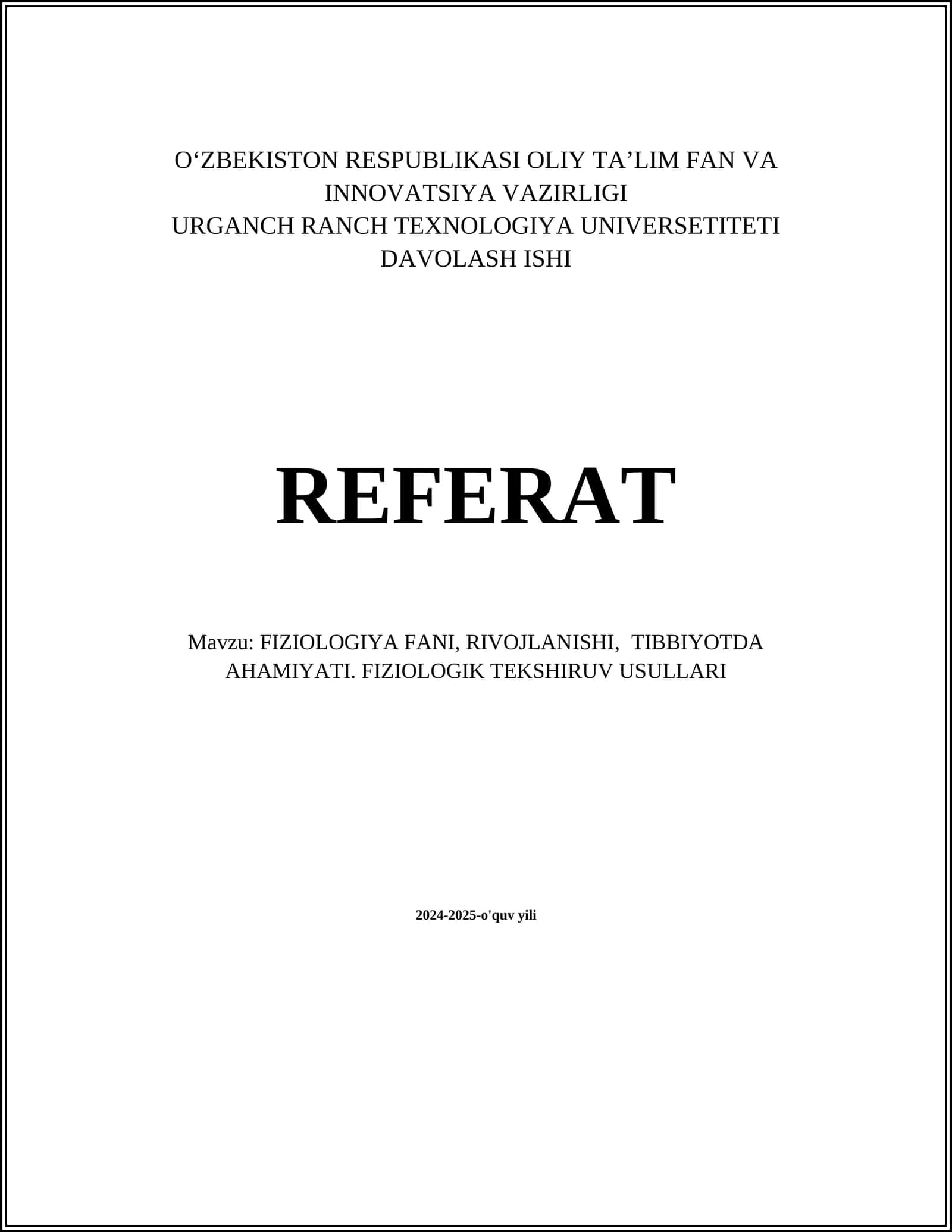 Fiziologiya Fani