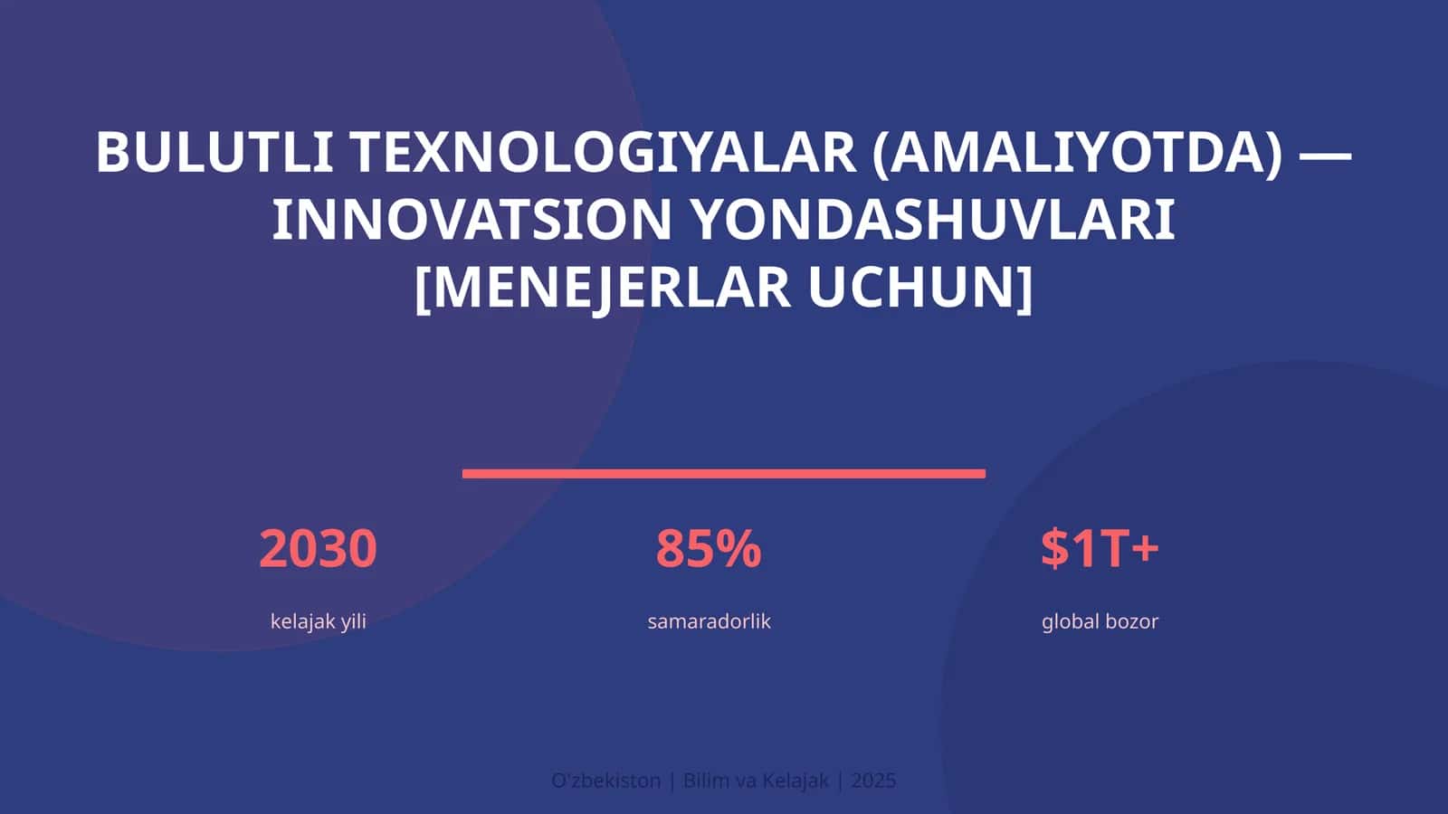 Bulutli texnologiyalar (amaliyotda) — innovatsion yondashuvlari [menejerlar uchun]