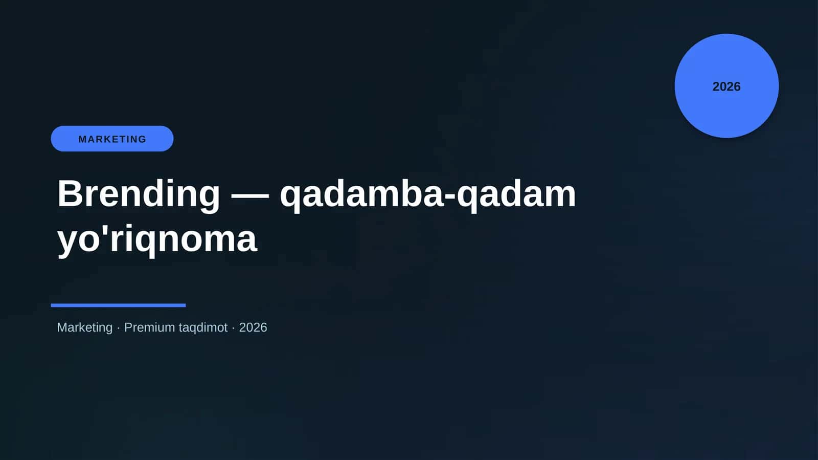 Brending — qadamba-qadam yo'riqnoma