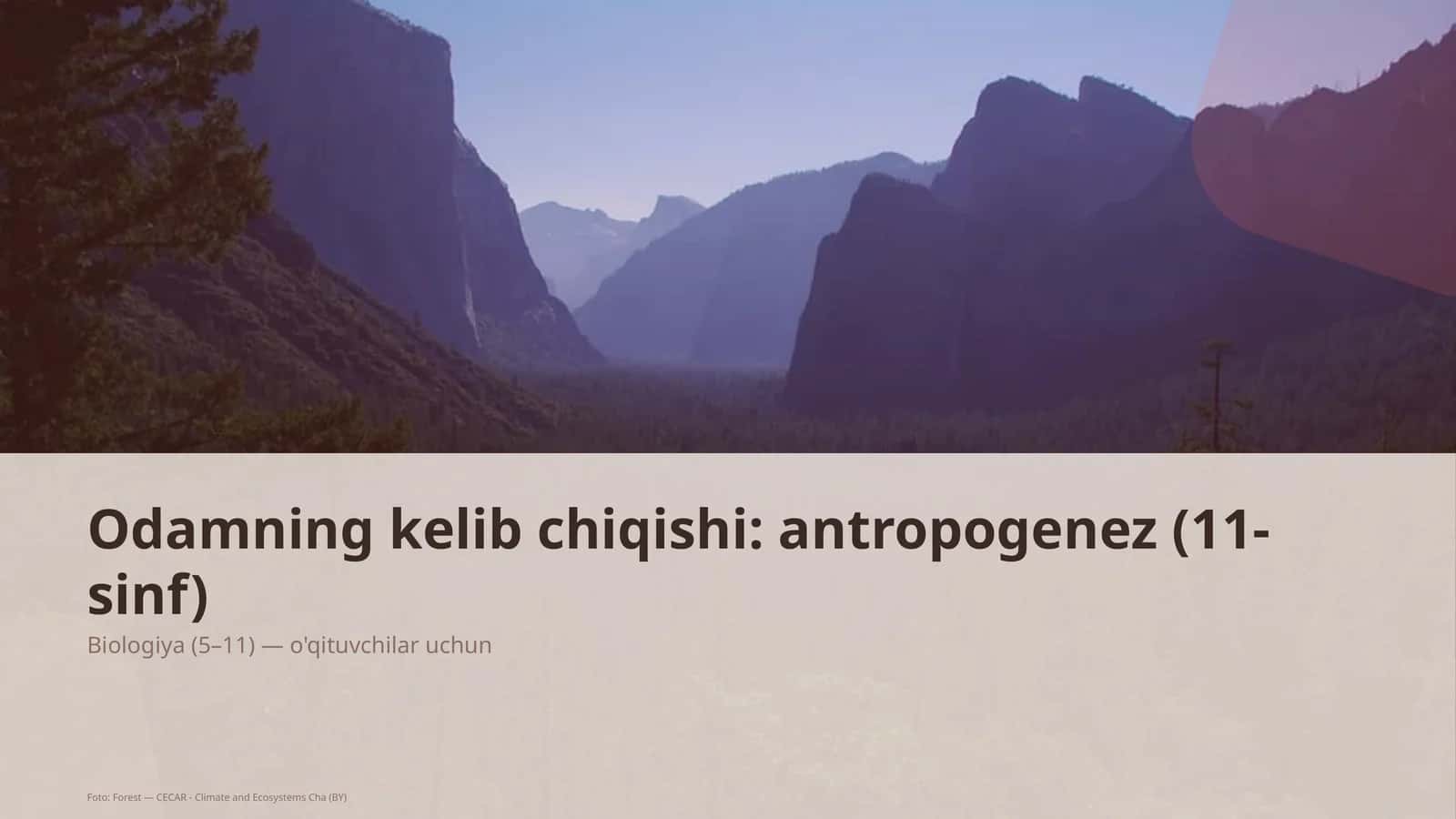 Odamning kelib chiqishi: antropogenez (11-sinf)
