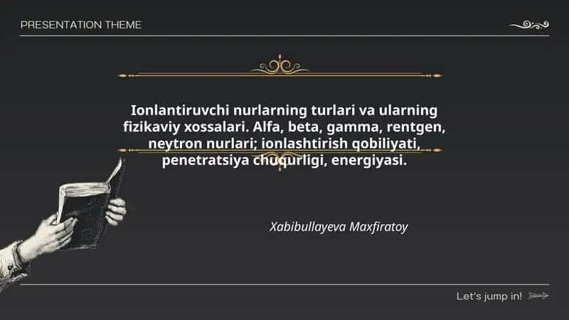 Ionlantiruvchi nurlarning turlari va ularning fizikaviy xossalari