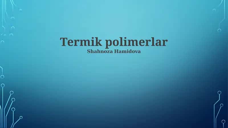 Termik polimerlar