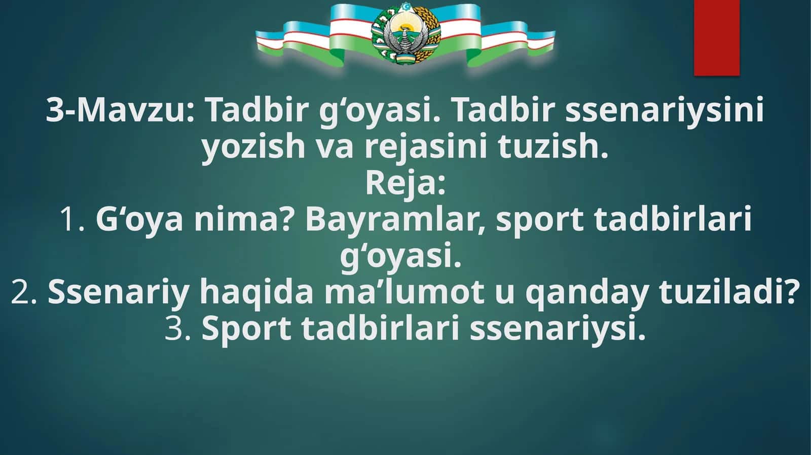 G‘oyanima? Bayramlar, sport tadbirlari g‘oyasi
