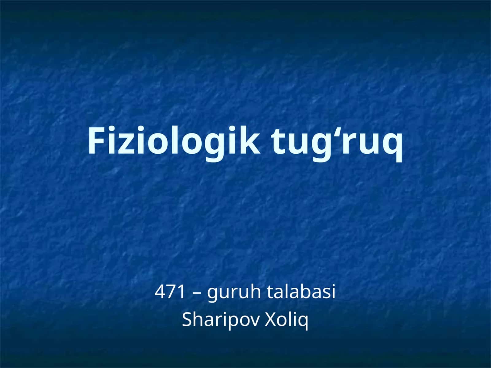 Fiziologik tug‘ruq