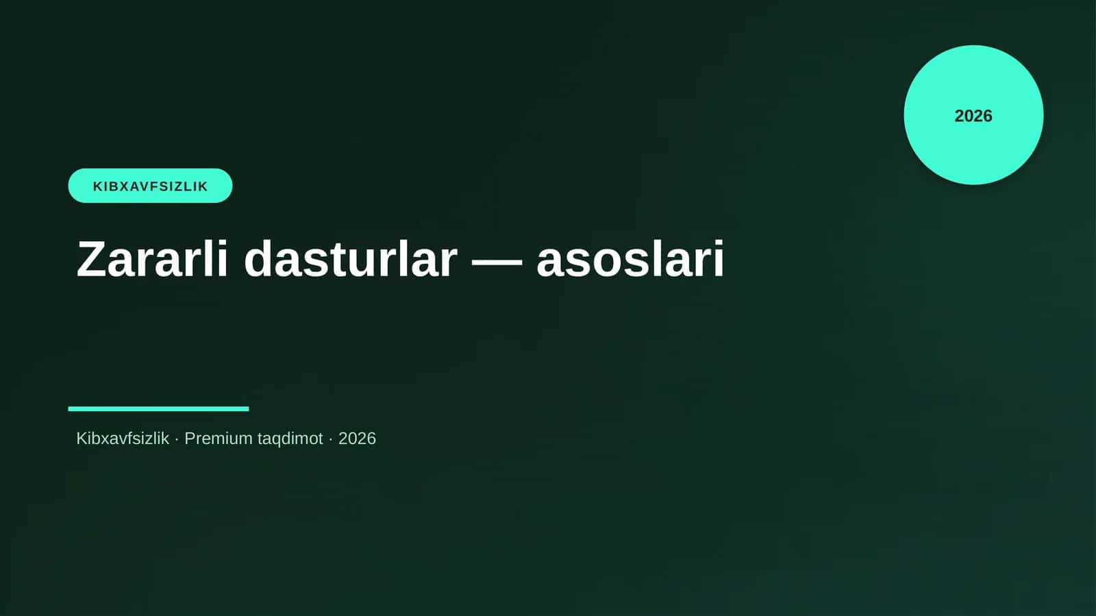Zararli dasturlar — asoslari