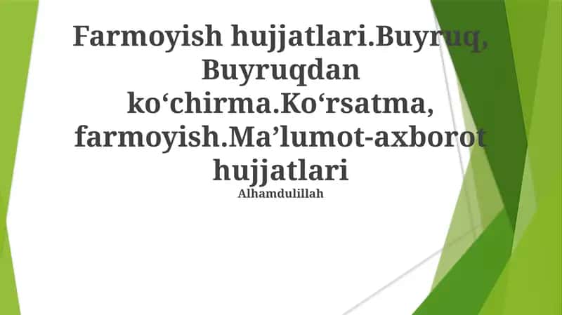 Farmoyish hujjatlari