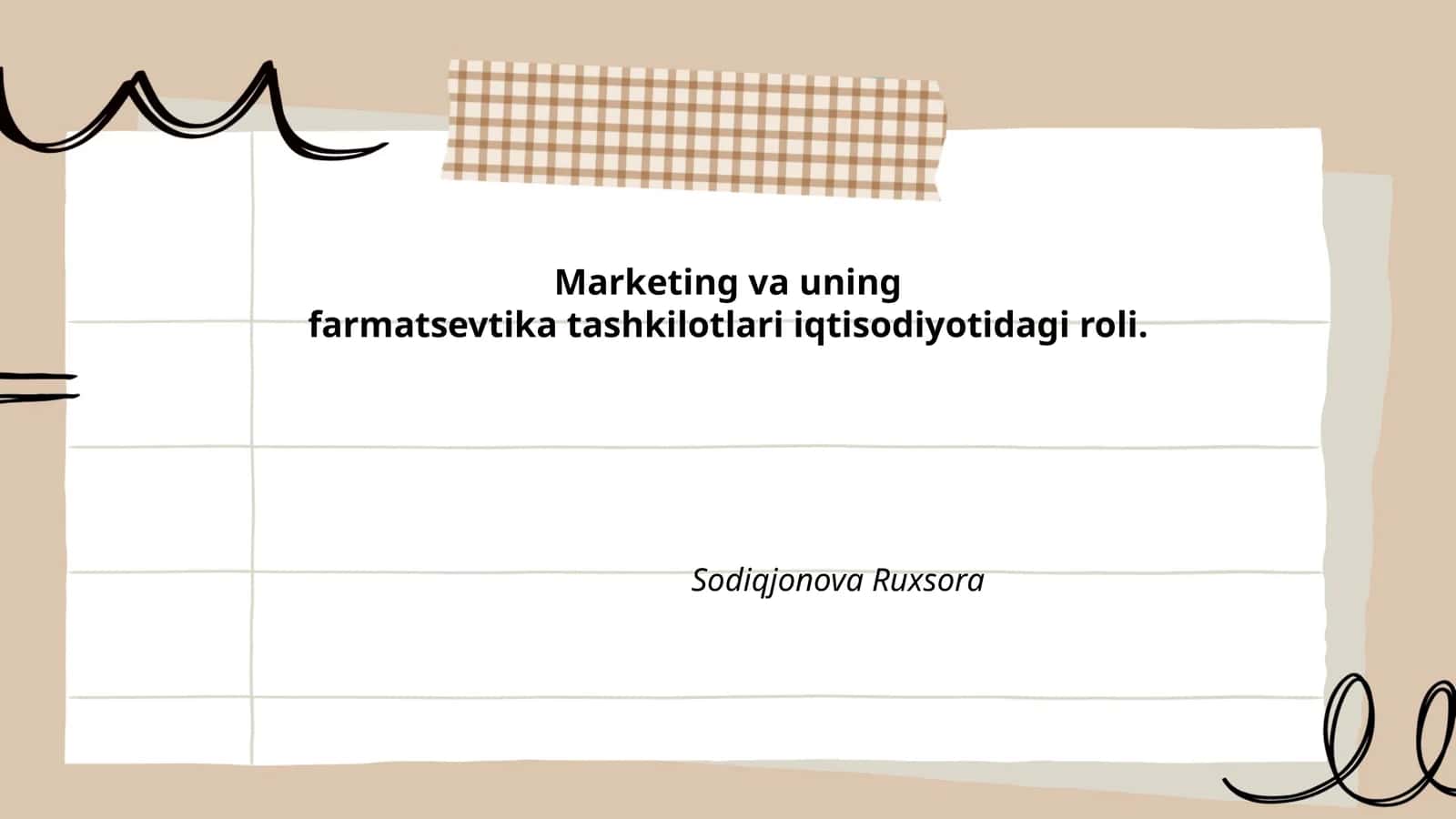 Marketing va uning farmatsevtika tashkilotlari iqtisodiyotidagi roli