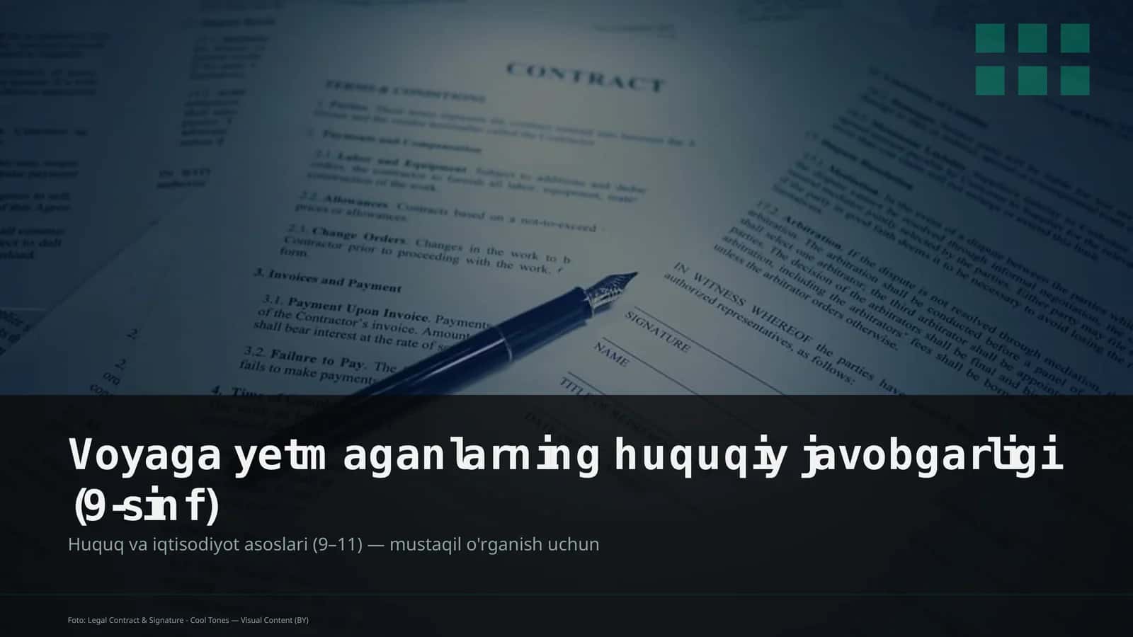 Huquq va iqtisodiyot asoslari (9–11)