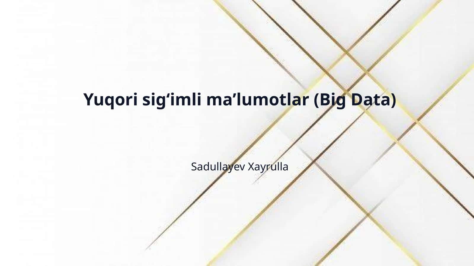 Yuqori sigʻimli maʼlumotlar (Big Data)