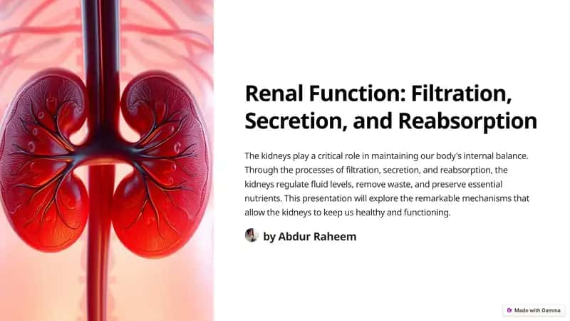 Introduction to the Kidneys and Nephrons